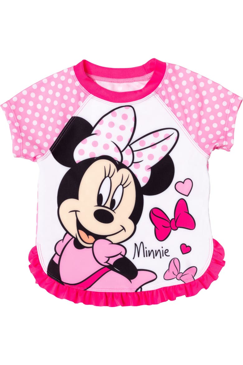 Minnie Mouse One Piece and Rash Guard Swimwear Set, Alternate, color, Minnie Mouse Pink