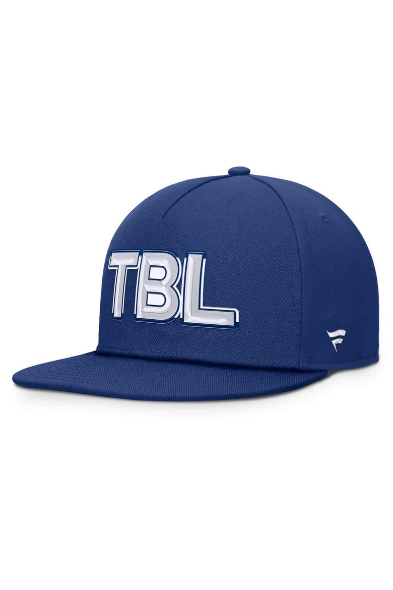 Men's Fanatics Blue Tampa Bay Lightning Authentic Pro Rink Team Code Snapback Hat, Alternate, color, Blue