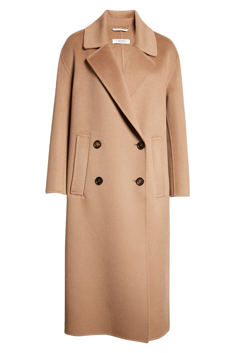 Mattia Double Breasted Wool & Cashmere Coat, Alternate, color, CAMEL
