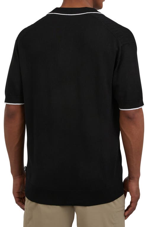 Shop Dkny Sportswear Johnny Collar Sweater Polo In Black