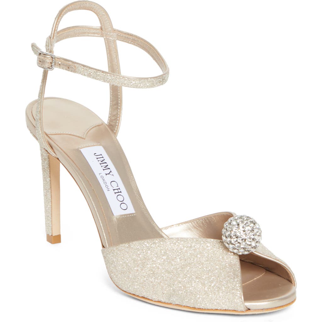 Jimmy Choo Sacora Ankle Strap Sandal In Neutral