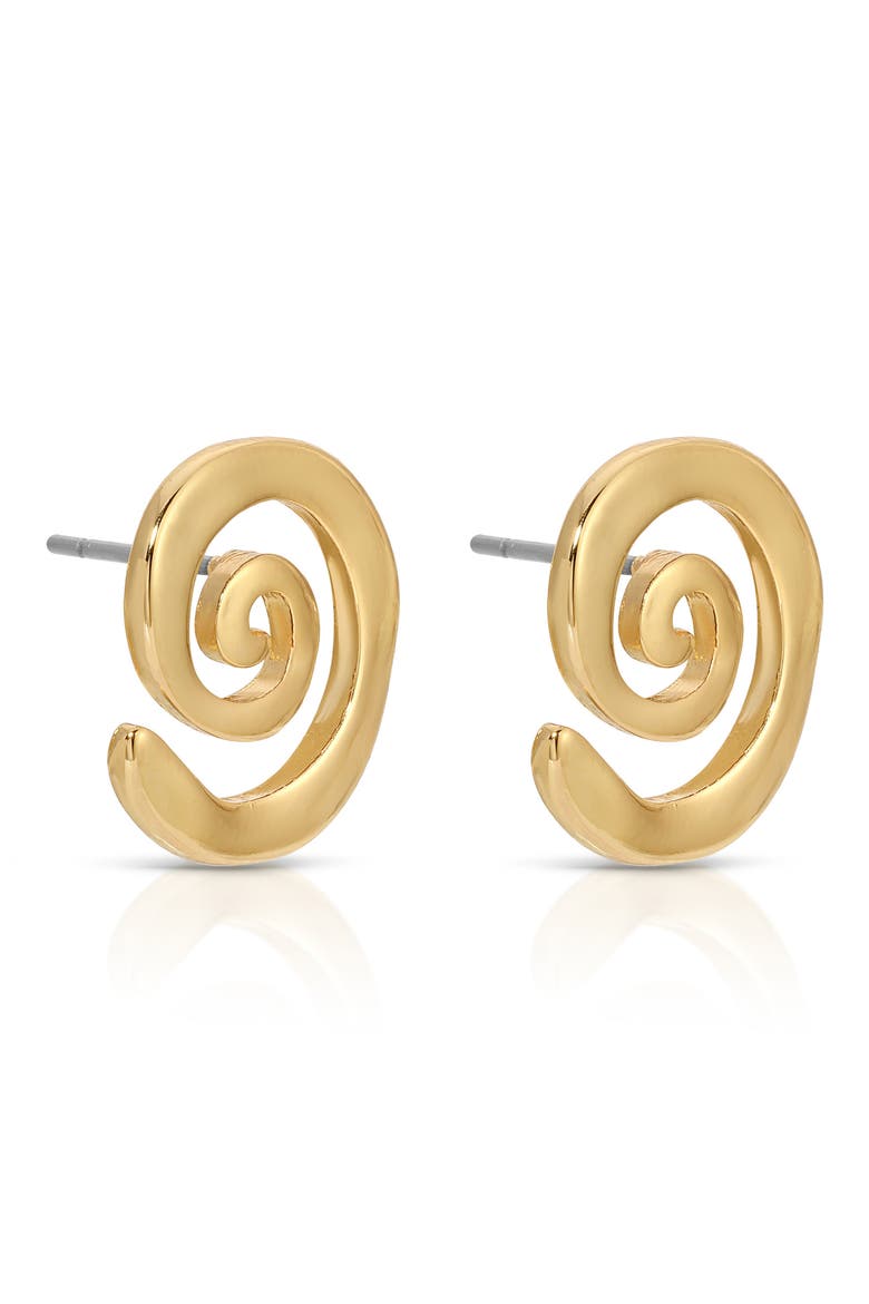 Aura Swirl Stud Earrings, Alternate, color, GOLD
