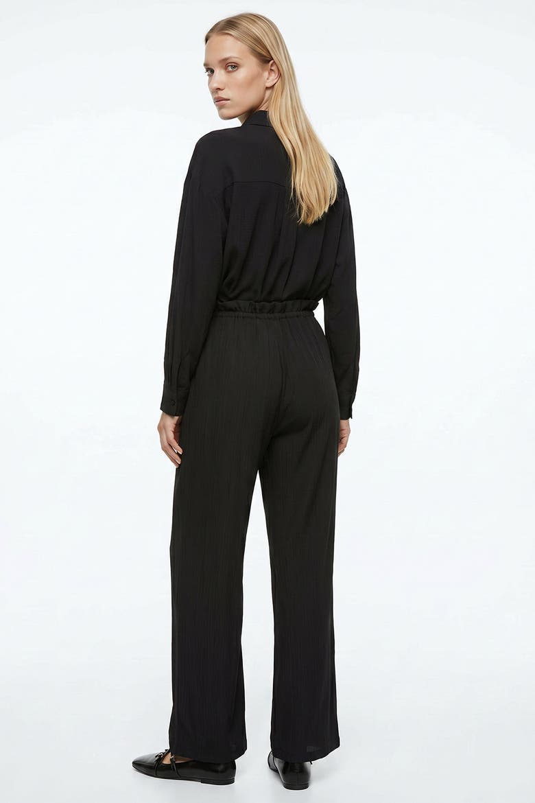 Morganne High Rise Wide Leg Woven Pants, Alternate, color, Black