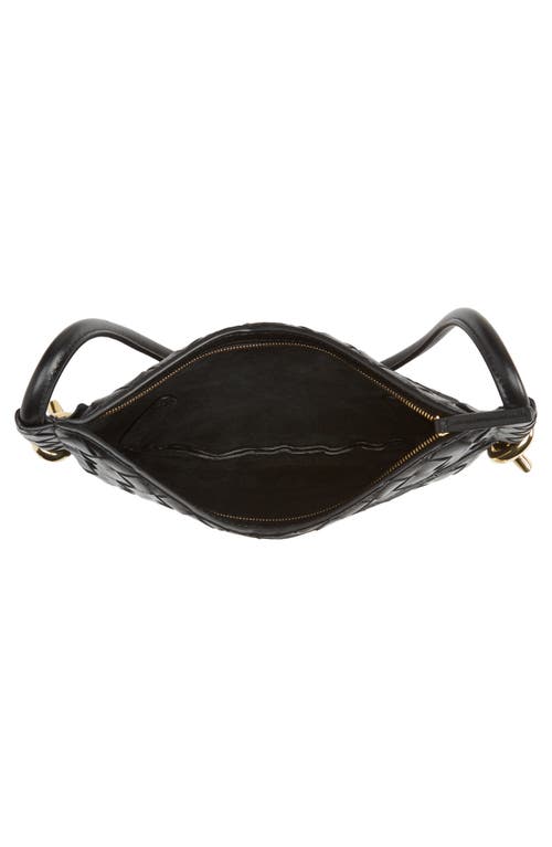 Bottega Veneta Mini Solstice Intrecciato Leather Hobo Bag In Black