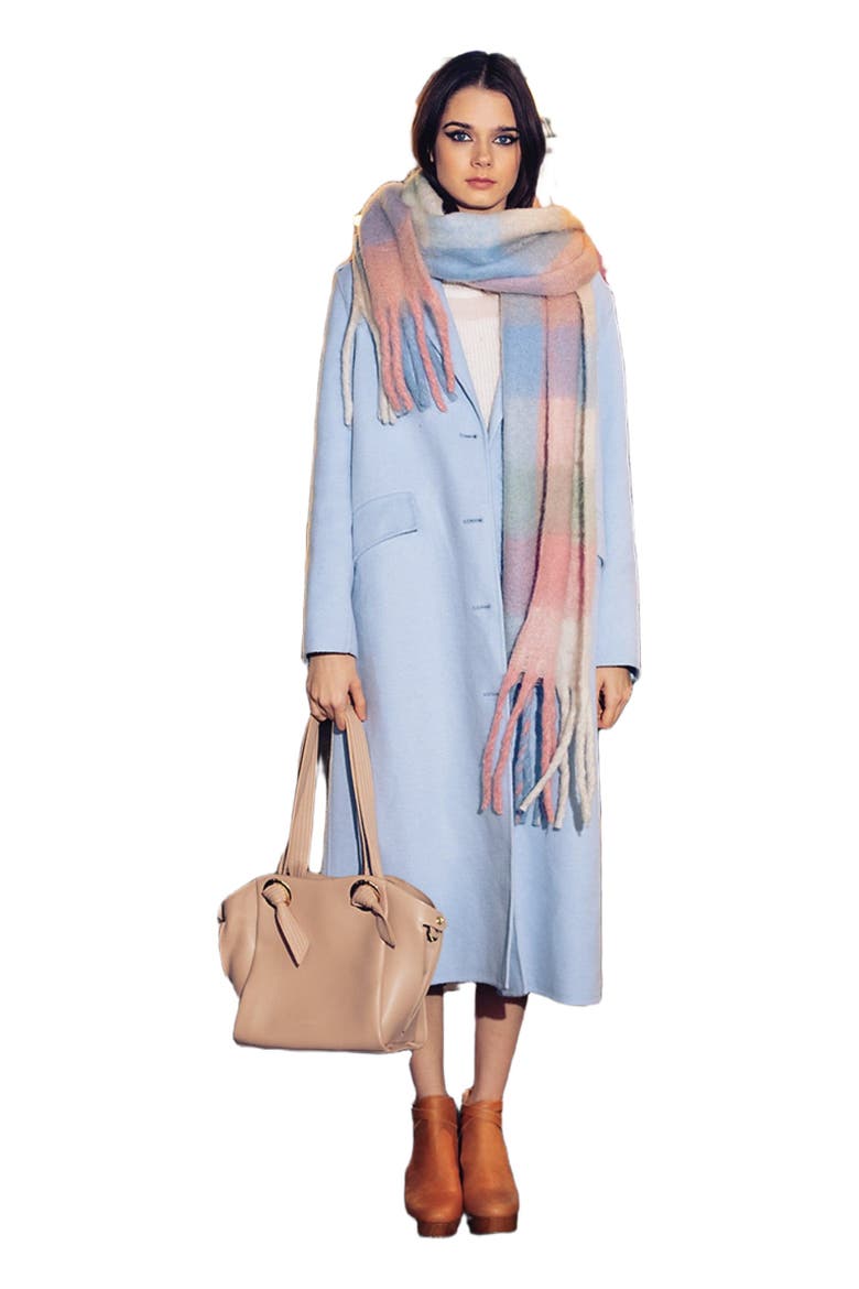 Vail Checkered Scarf, Alternate, color, Pink