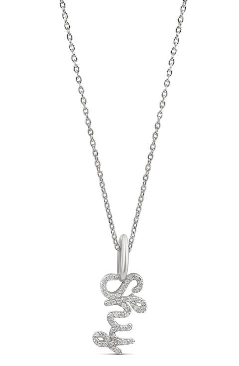 Pavé Cubic Zirconia Cursive Name Pendant Necklace