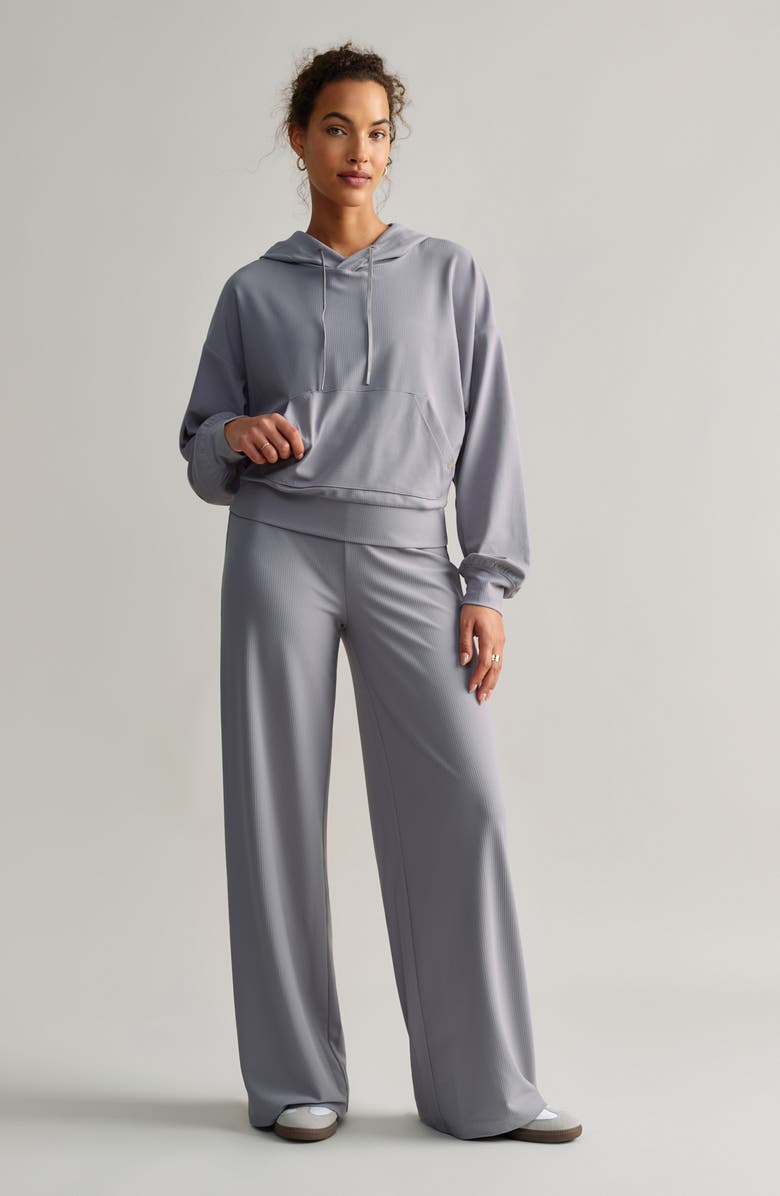 Rhone Ripple Wide Leg Sweatpants, Alternate, color, Grey Silver