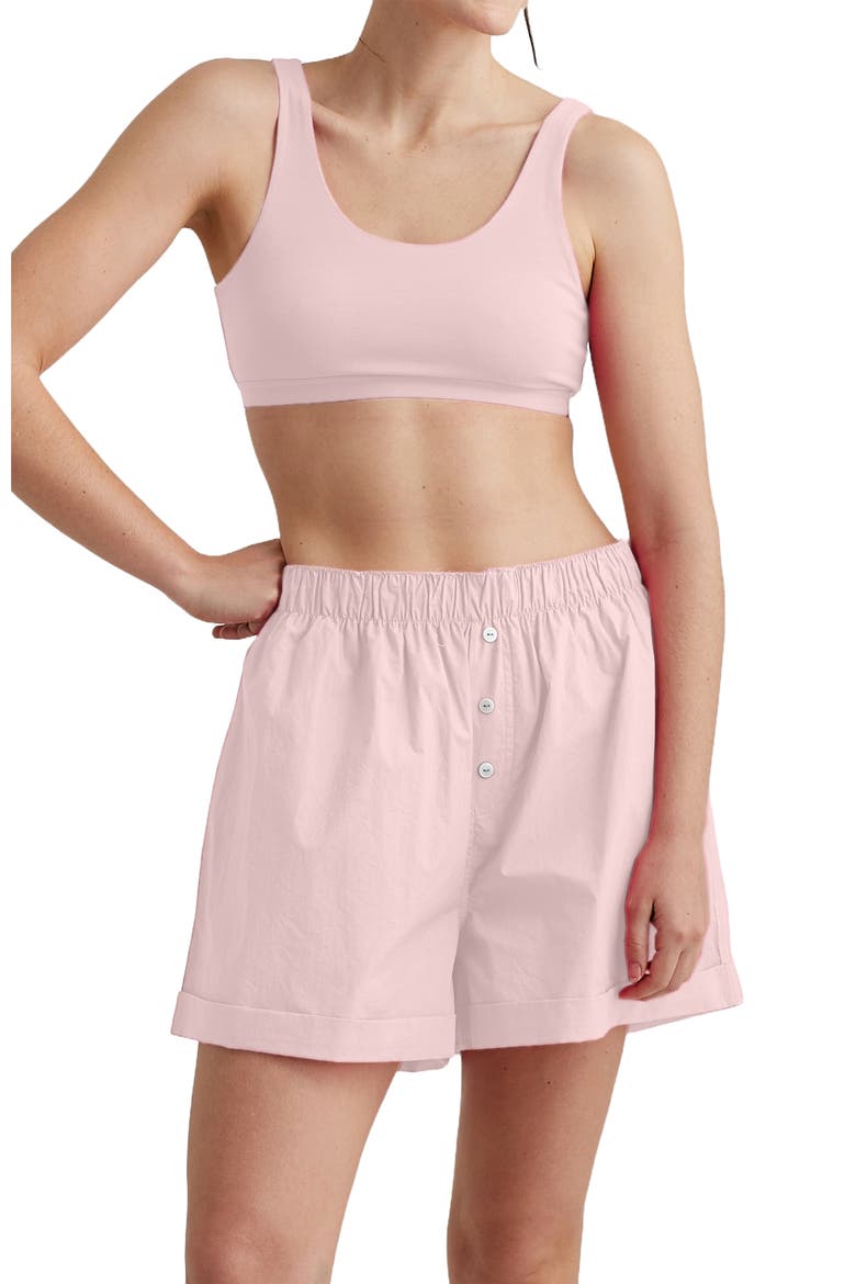 Boyfriend Cotton Boxer Shorts, Alternate, color, PAPINELLE PINK