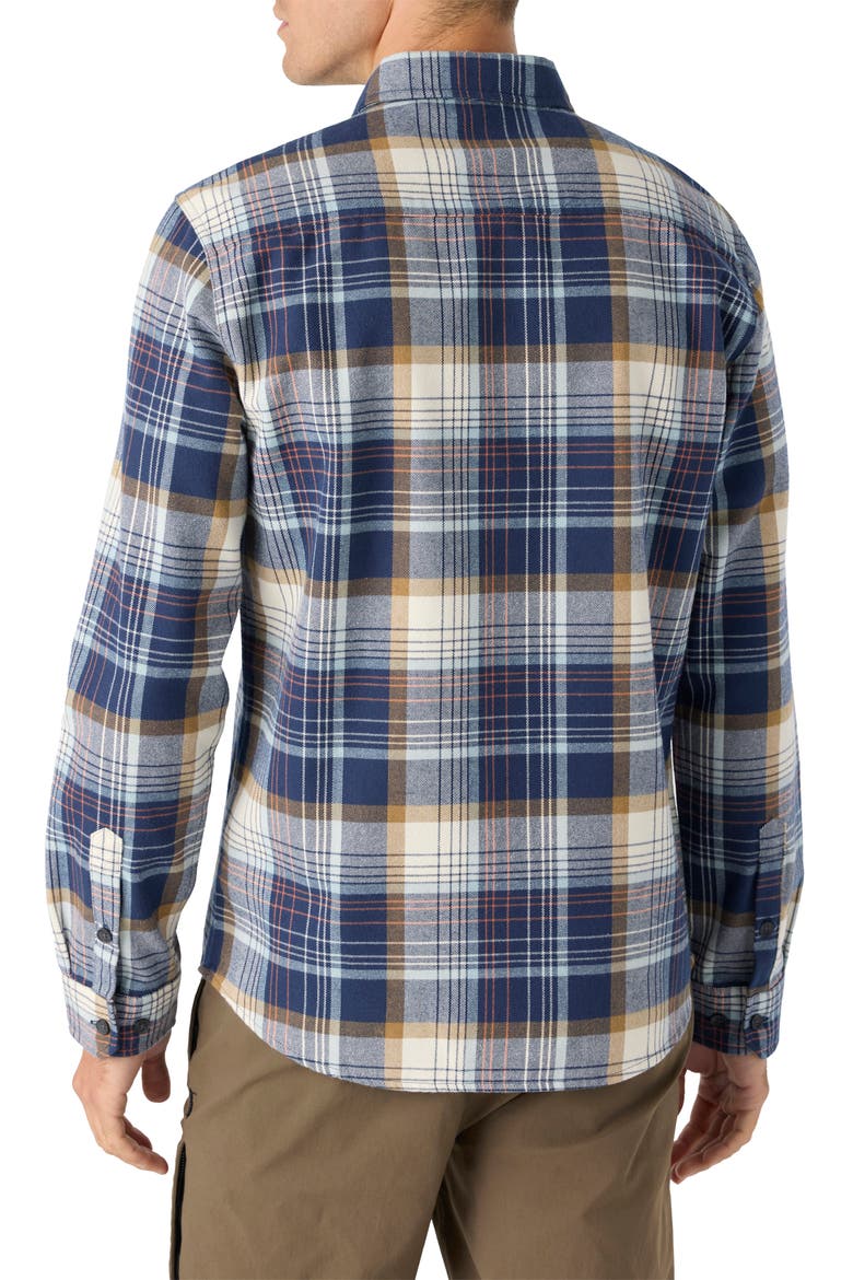 Winslow Plaid Flannel Button-Up Shirt, Alternate, color, NAVY