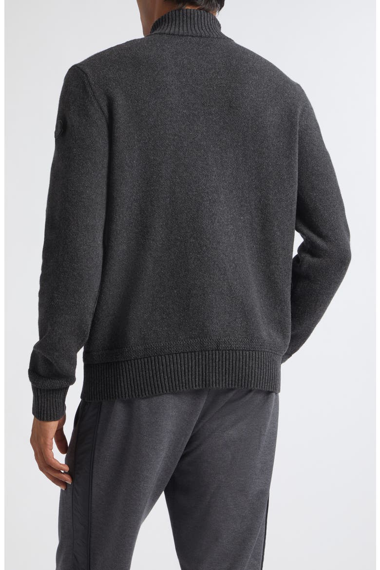 Half Zip Virgin Wool & Cashmere Sweater, Alternate, color, SMOKY BLACK