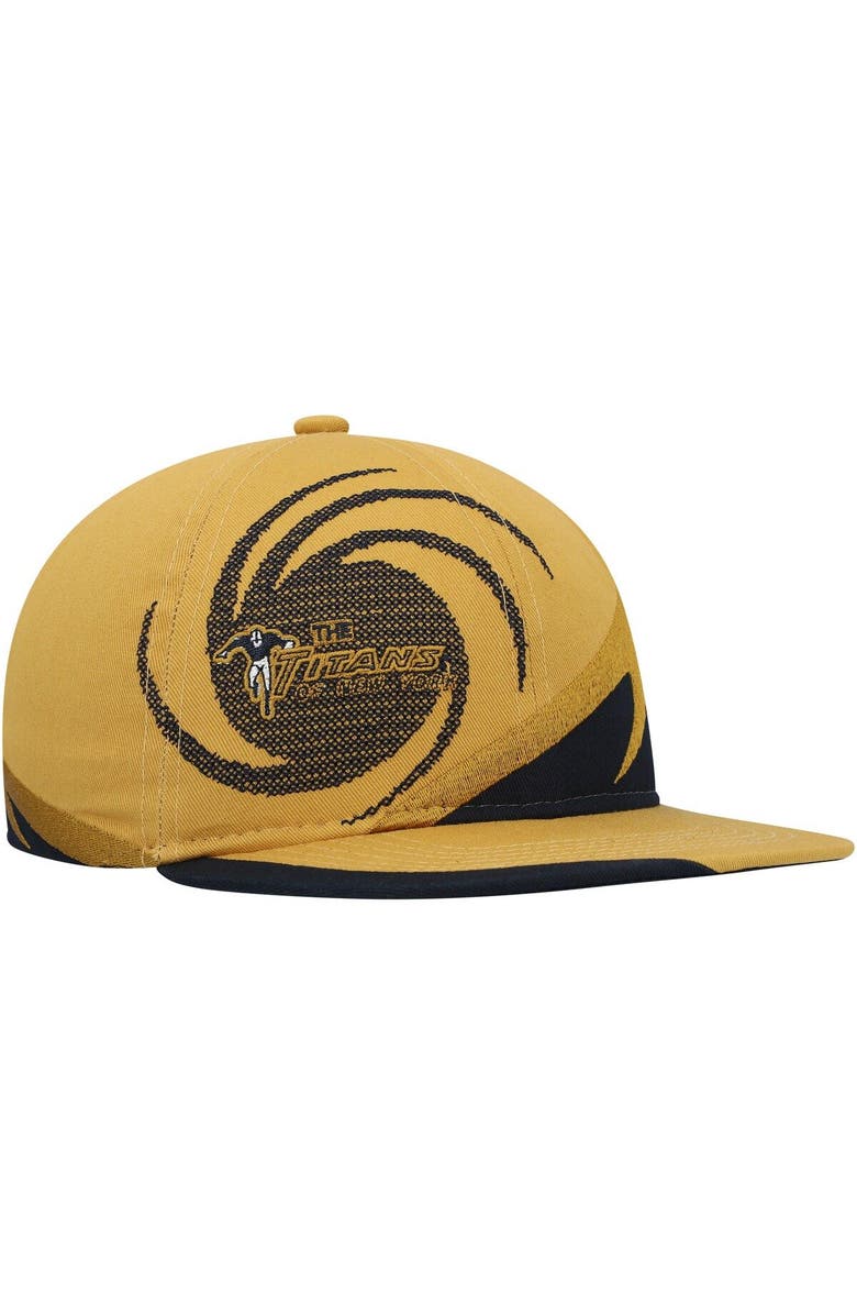 Mitchell & Ness Youth Mitchell & Ness Gold/Navy New York Titans Gridiron Classic Spiral Snapback Hat, Main, color, Gold