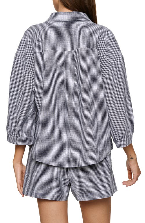 Eberjey Relaxed Linen Blend Button-up Sleep Shirt