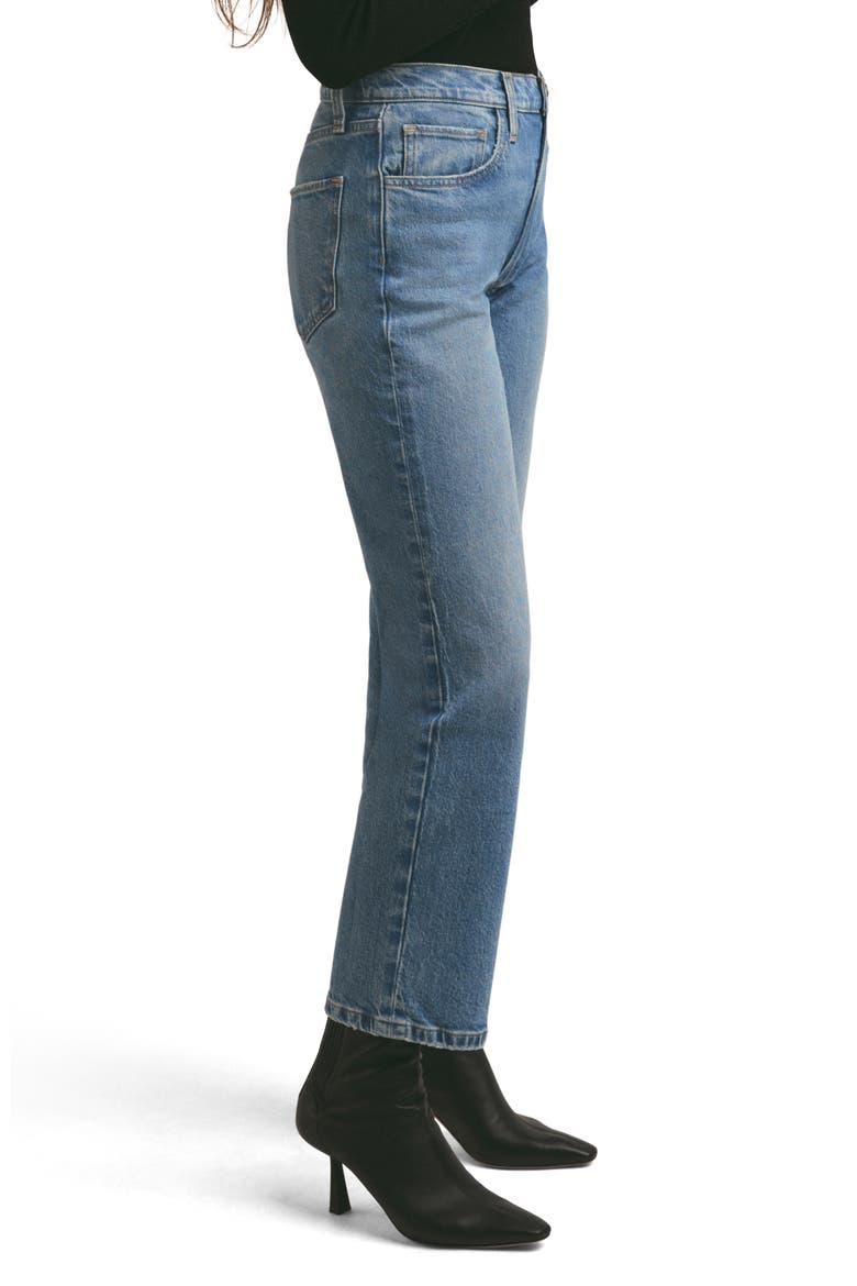 The Morgan Shortie High Waist Crop Straight Leg Jeans, Alternate, color, CROSBY