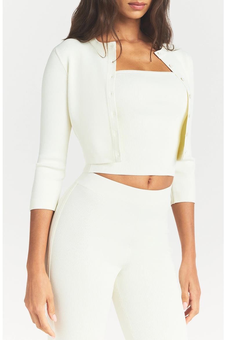 Crop Cardigan, Alternate, color, EGRET