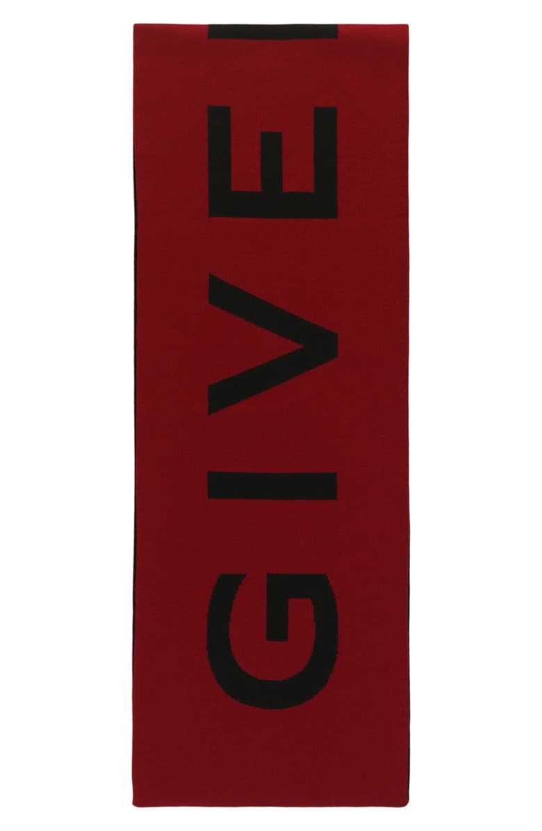 Givenchy 4G Reversible Wool Scarf, Main, color, Red Black