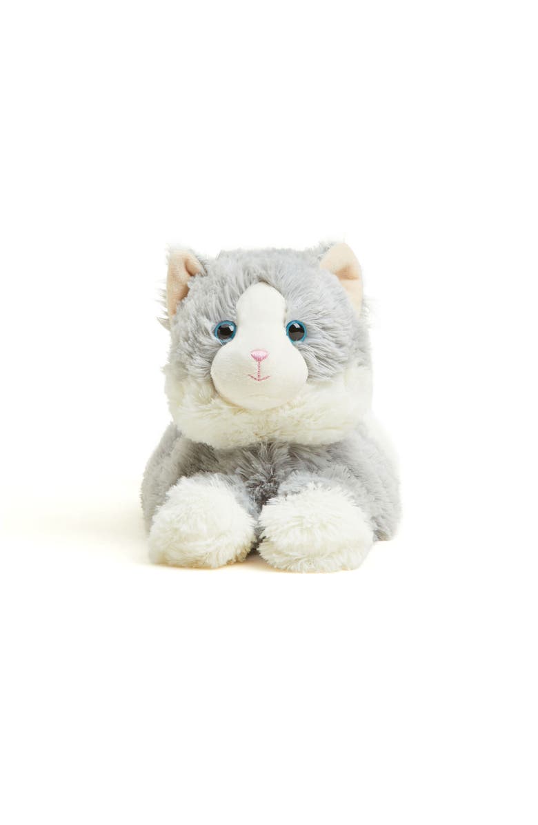 Warmies Laying Down Gray Cat Plush Toy, Alternate, color, Medium Gray