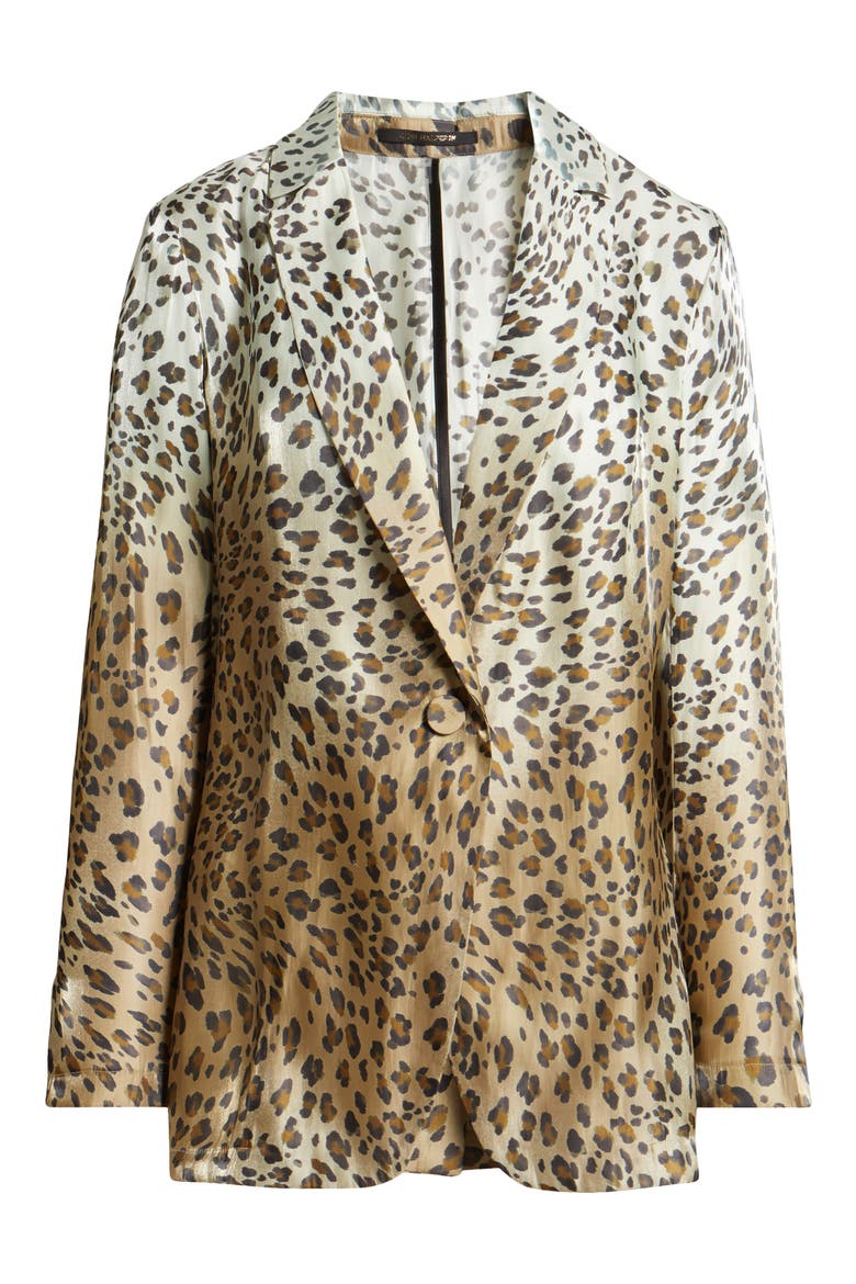 Ombré Metallic Animal Print Blazer, Alternate, color, BROWN MULTI