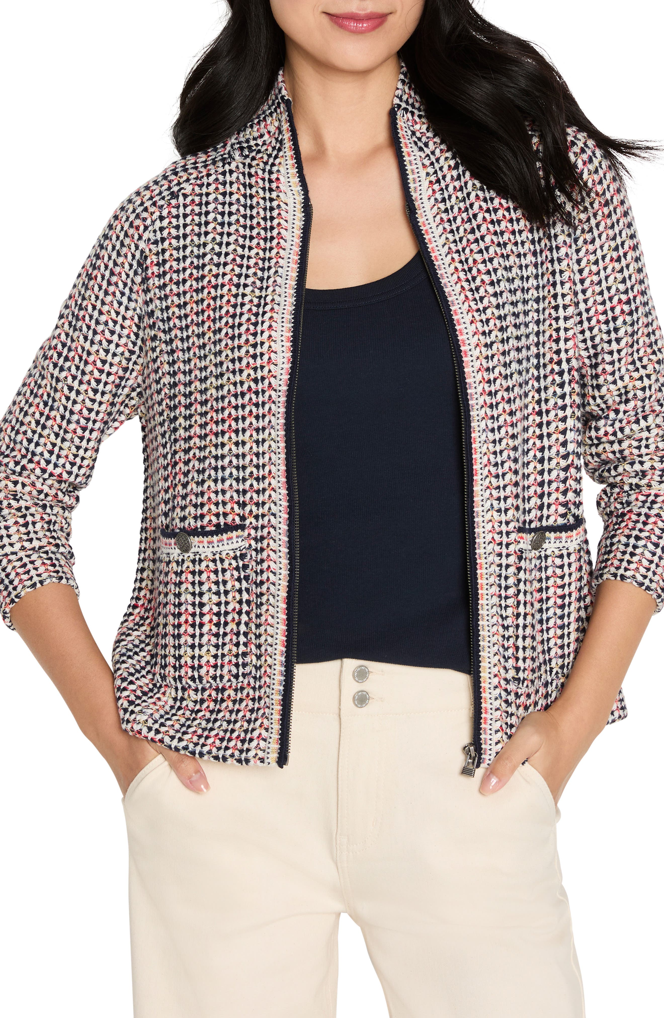 Tuck Stitch Colorwheel Knit Jacket