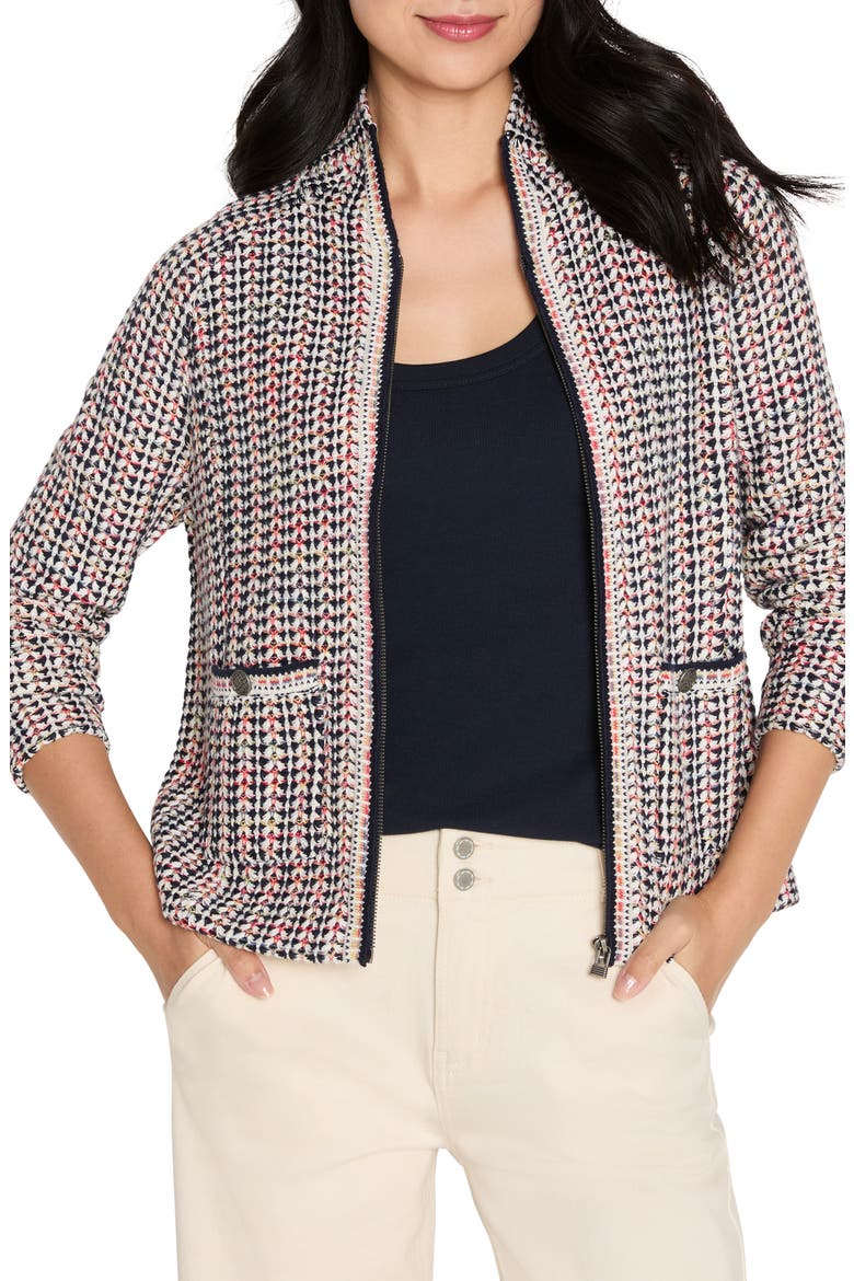 Tuck Stitch Colorwheel Knit Jacket, Main, color, RED MULTI