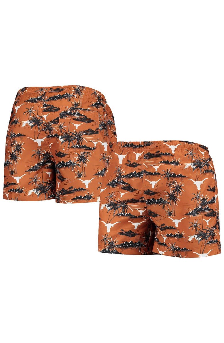 FOCO Men's FOCO Texas Orange Texas Longhorns Island Palm Swim Trunks, Main, color, 