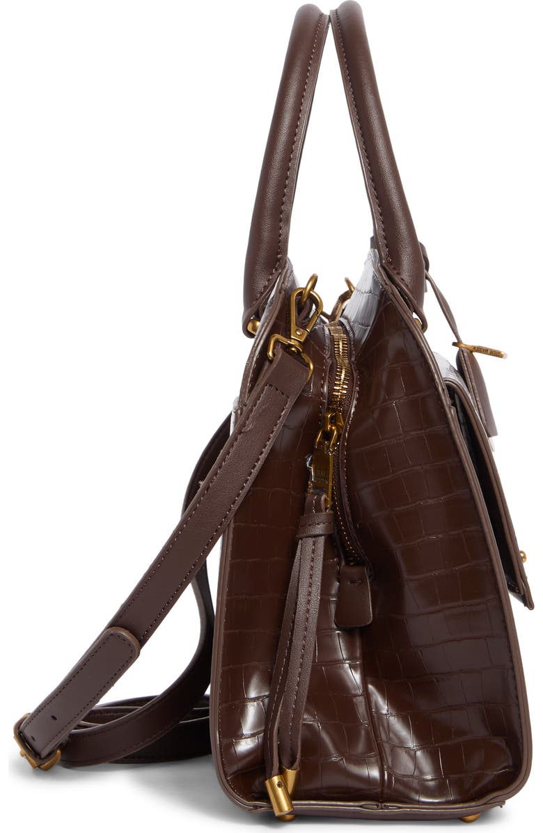 Steve Madden Donegal Satchel, Alternate, color, Chocolate Croco