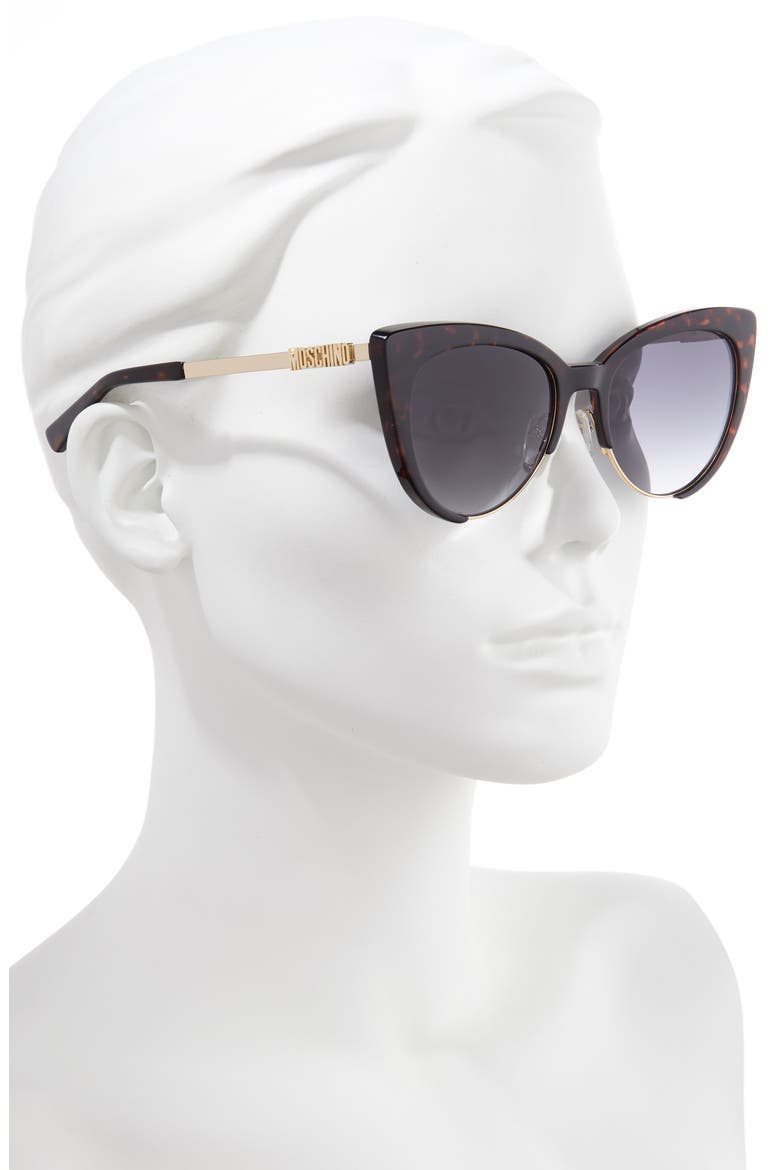 55mm Cat Eye Sunglasses, Alternate, color, DARK HAVANA