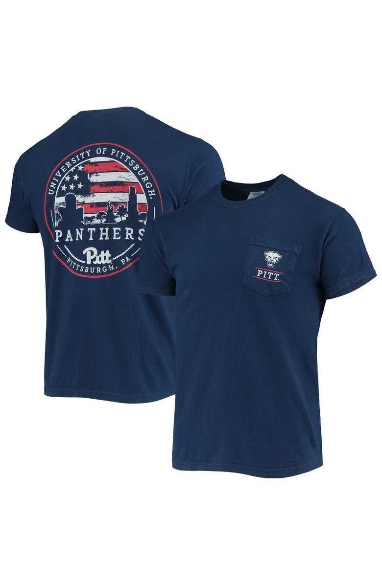 IMAGE ONE Men's Navy Pitt Panthers Campus Americana T-Shirt, Main, color, Navy