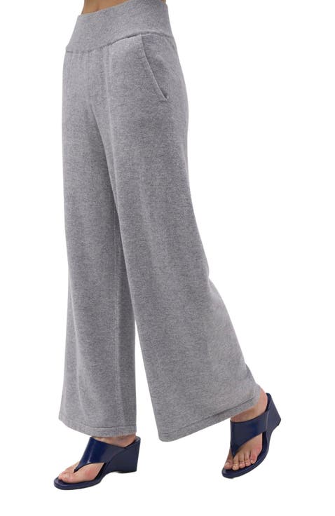 Wide-Leg Cashmere Pants