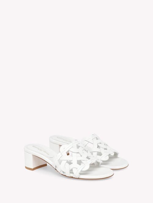 Gianvito Rossi Amalfi 45 Calf Leather Mules In White Leather
