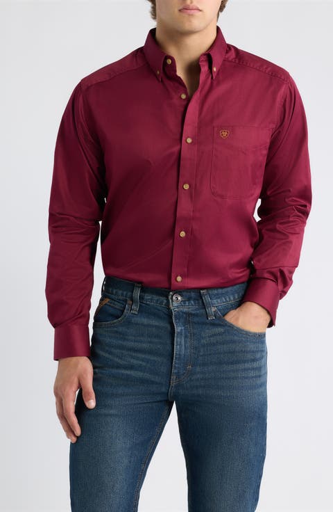 Solid Twill Classic Fit Button Down Shirt
