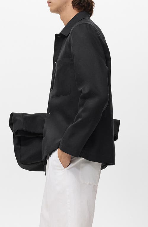 Mango Chore Jacket In Black