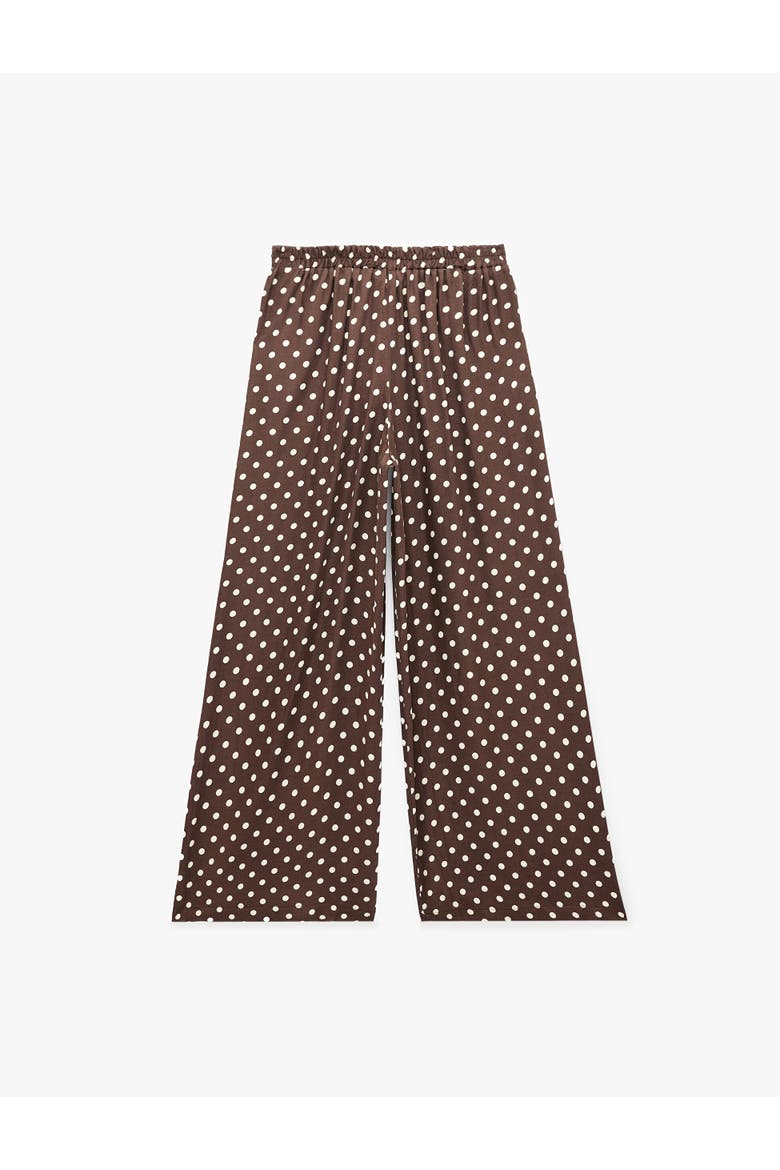 Flowy Wide Leg Baggy Polka Dot Pants, Alternate, color, BROWN DESIGN