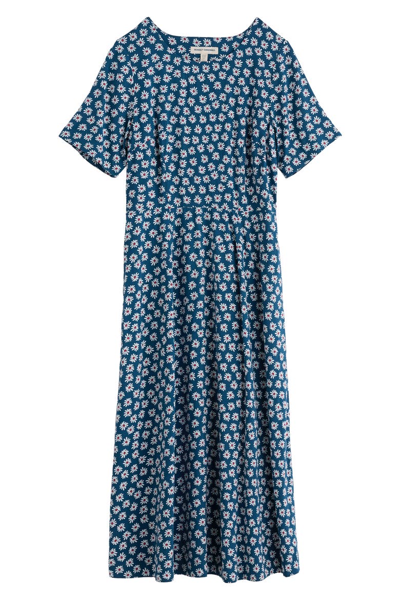 Tilly Floral Midi Dress, Alternate, color, PRESSED DAISY OCEAN DRIFT