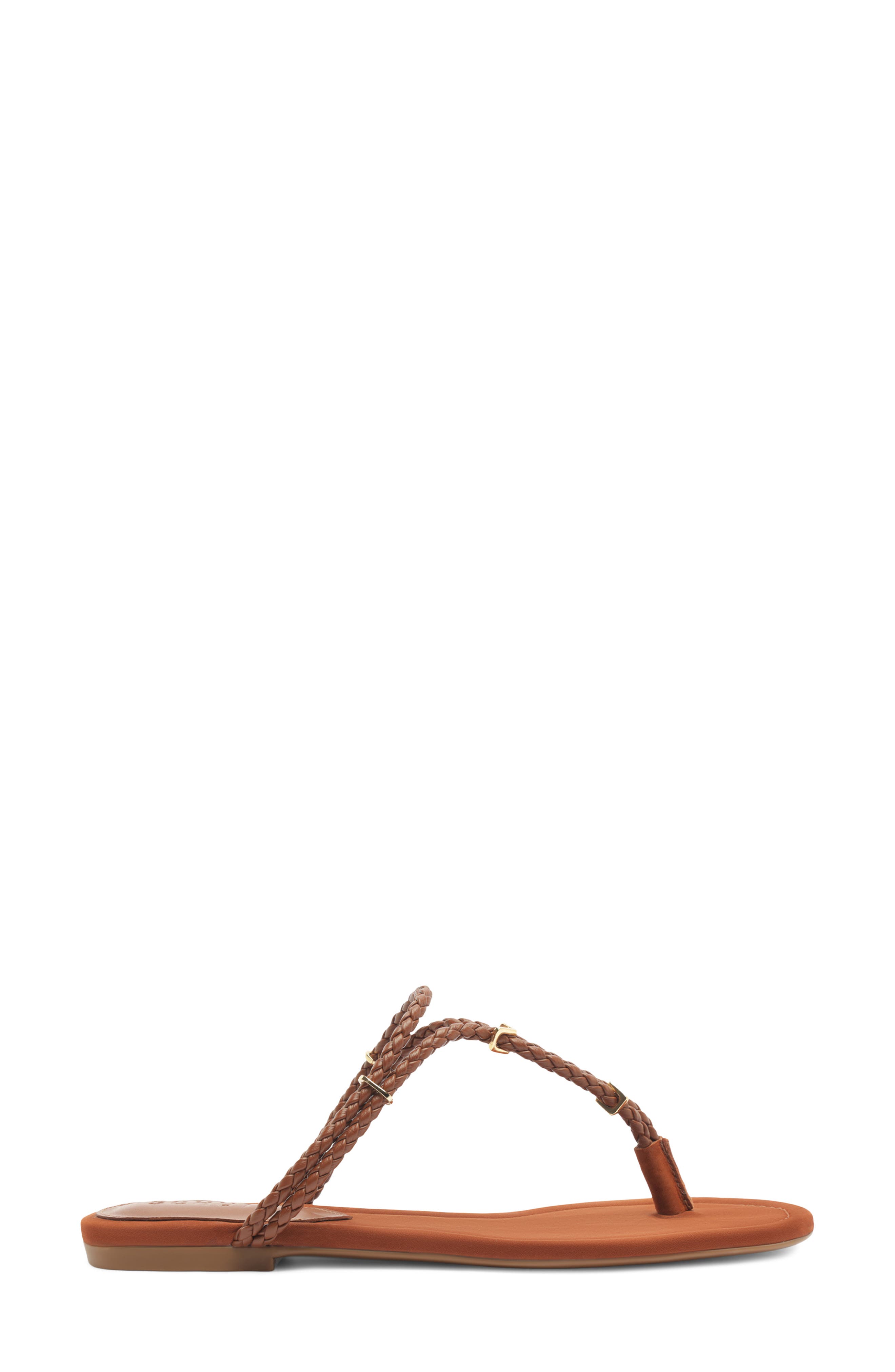 Schutz Cordelia Braided Strap Sandal, Alternate, color, Cognac