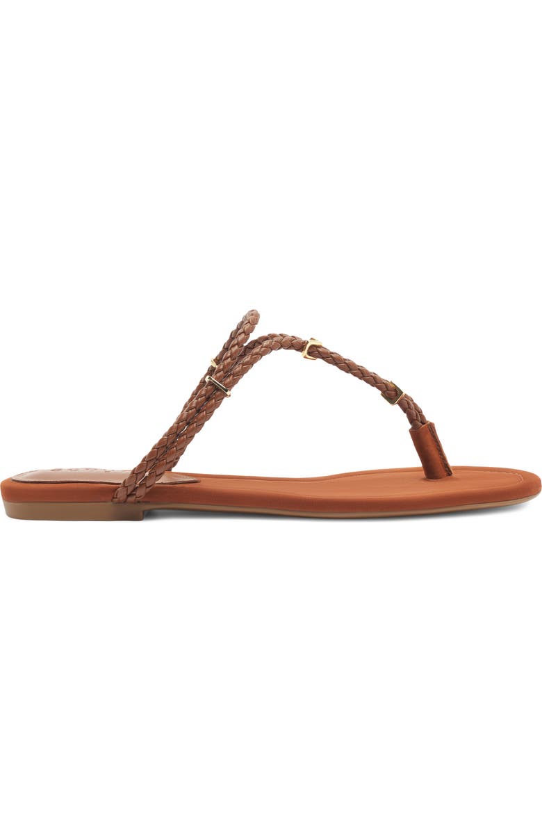 Schutz Cordelia Braided Strap Sandal, Alternate, color, Cognac