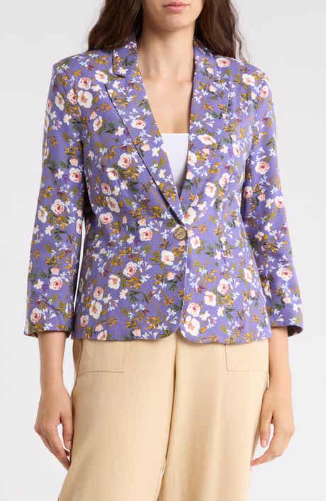 Nicole Miller Jade Floral Notch Lapel Blazer