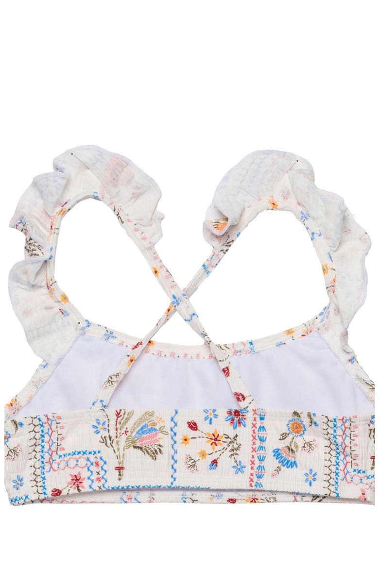 Floral Soul Textured Scoop Neck Ruffle Swim Set, Alternate, color, Multi-Soul