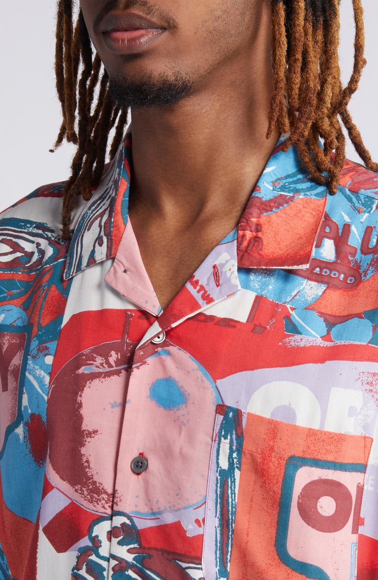 Obey Fruit Cans Camp Shirt, Alternate, color, 