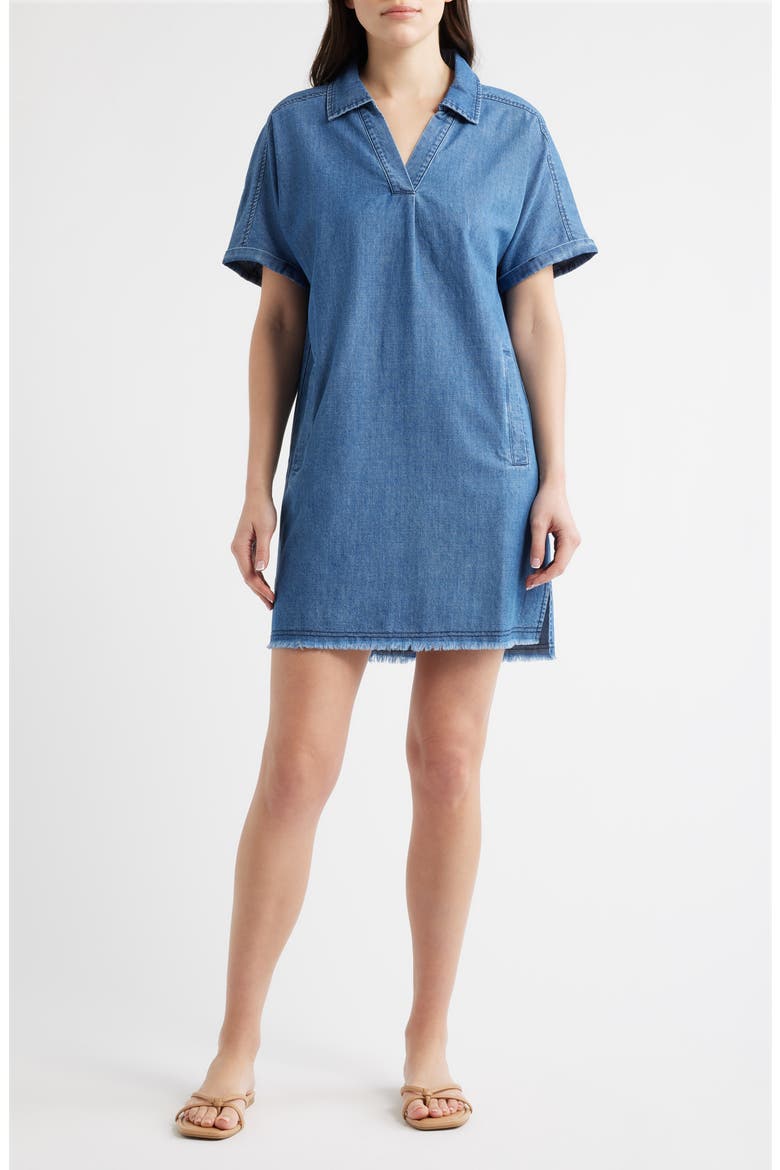 Denim Shift Dress, Main, color, VINTAGE WASH