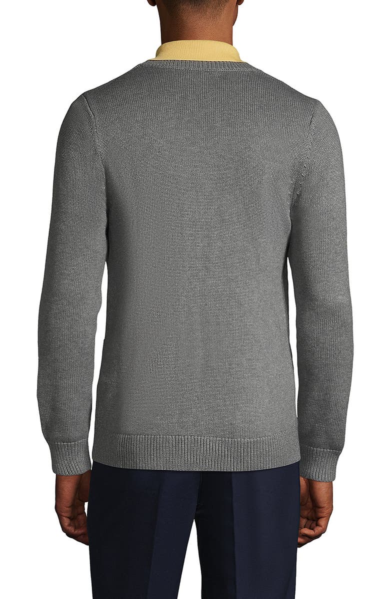 Lands' End School Uniform  Cotton Modal Button Front Cardigan Sweater, Alternate, color, Pewter Heather