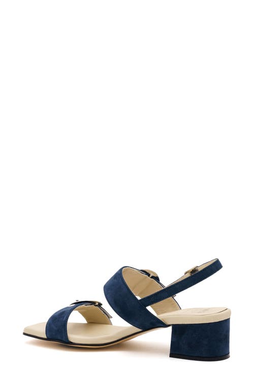 Amalfi By Rangoni Miriam Slingback Sandal In Navy Cashmere - Silver Buckle