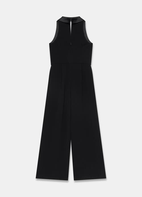 Mint Velvet Tuxedo Wide Leg Jumpsuit In Black