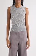 Dries Van Noten Taja Ellipses Crystal Embellished Sleeveless Merino Wool Sweater
