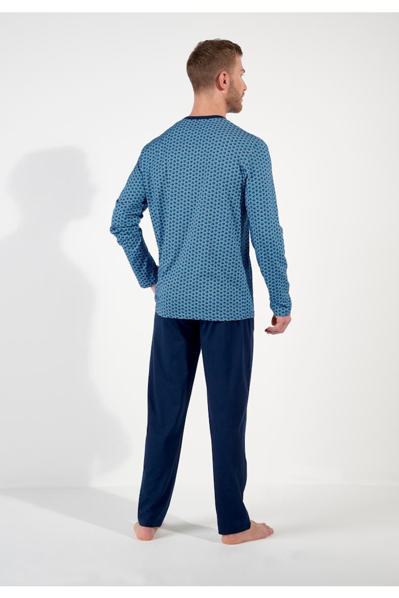 Martinez Long Pajama Set, Alternate, color, Blue Print