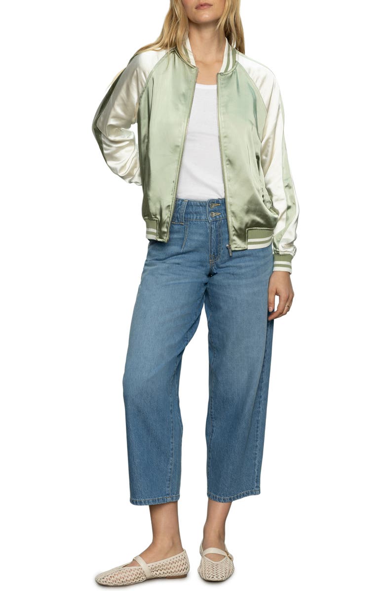 Sanctuary Souvenir Varsity Jacket, Alternate, color, Sage