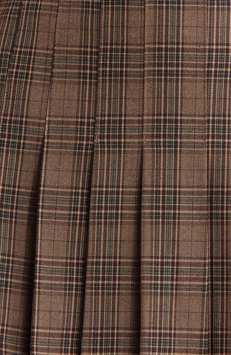 ASTR the Label Chantel Plaid Pleated Miniskirt, Alternate, color, Brown Plaid