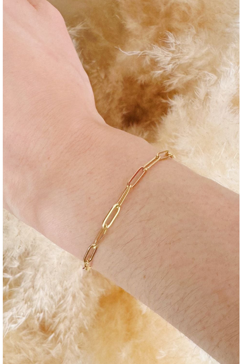 Paperclip Link Bracelet, Alternate, color, Gold