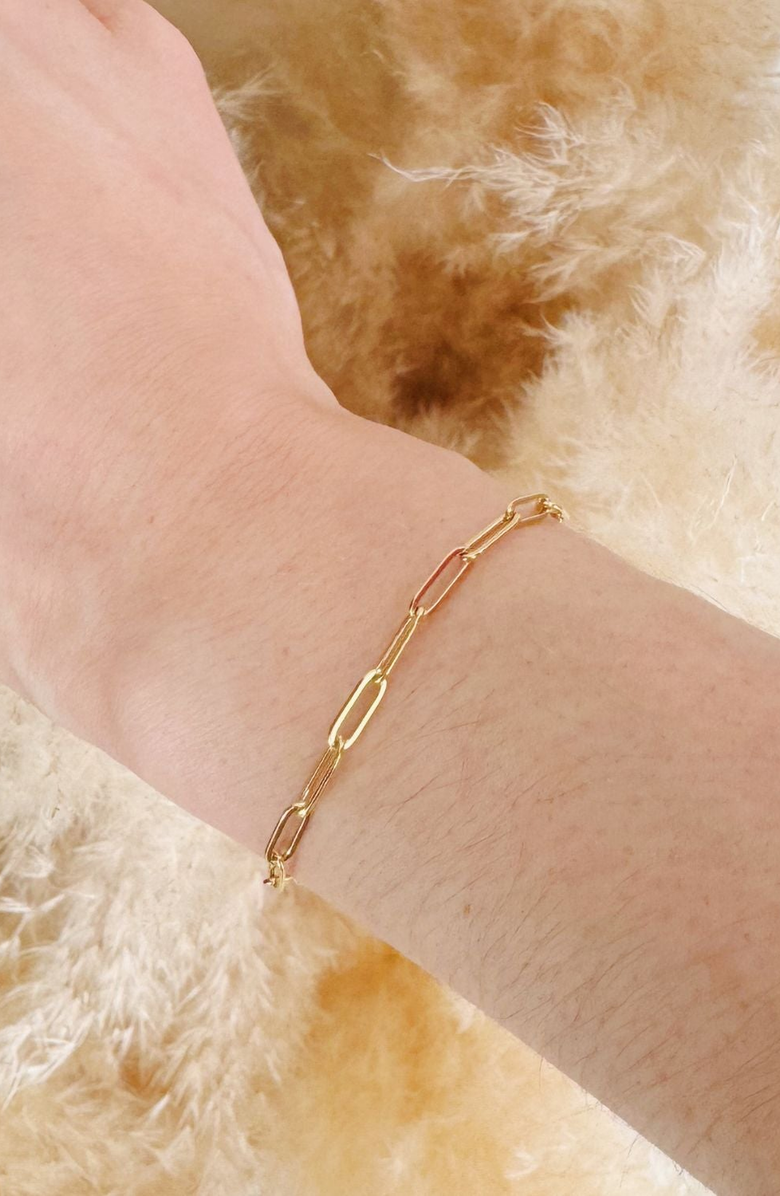 Little Sky Stone Paperclip Link Bracelet, Alternate, color, Gold