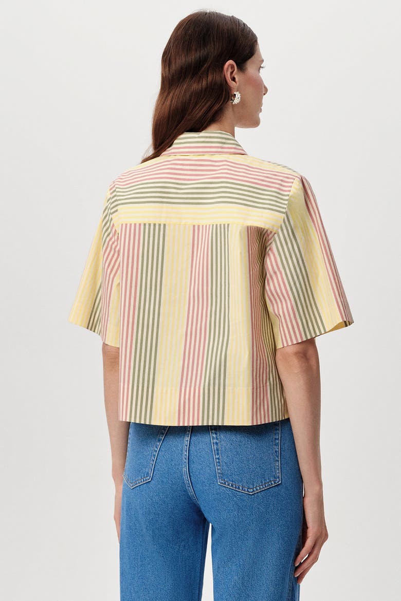 Ambra Half Sleeve Crop Shirt, Alternate, color, Multi Color