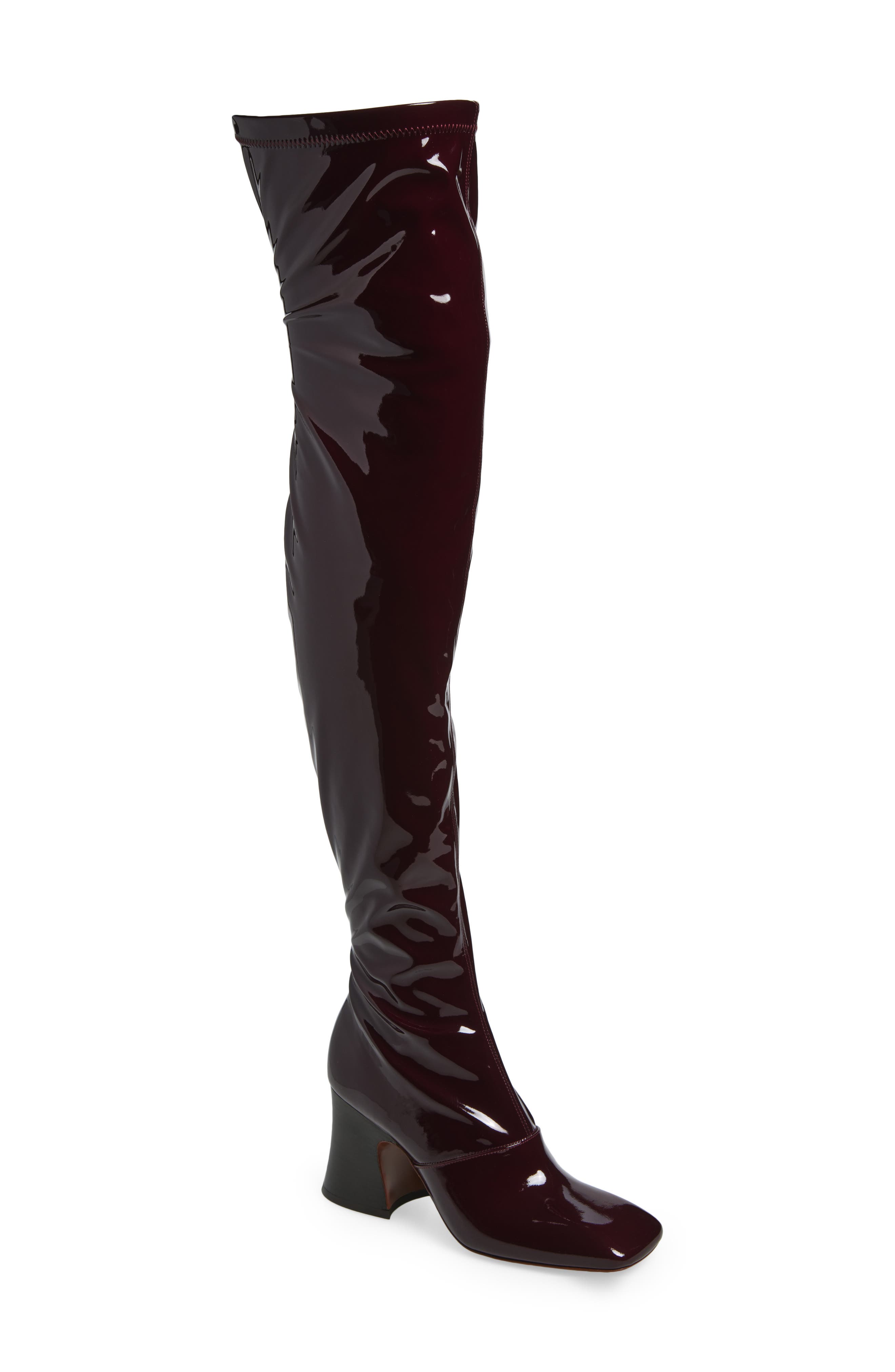 leather thigh high boots no heel
